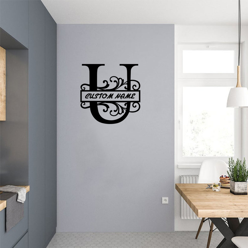 Home Decor Wall Stickers - 1PC Cool Letter U Customizable Text