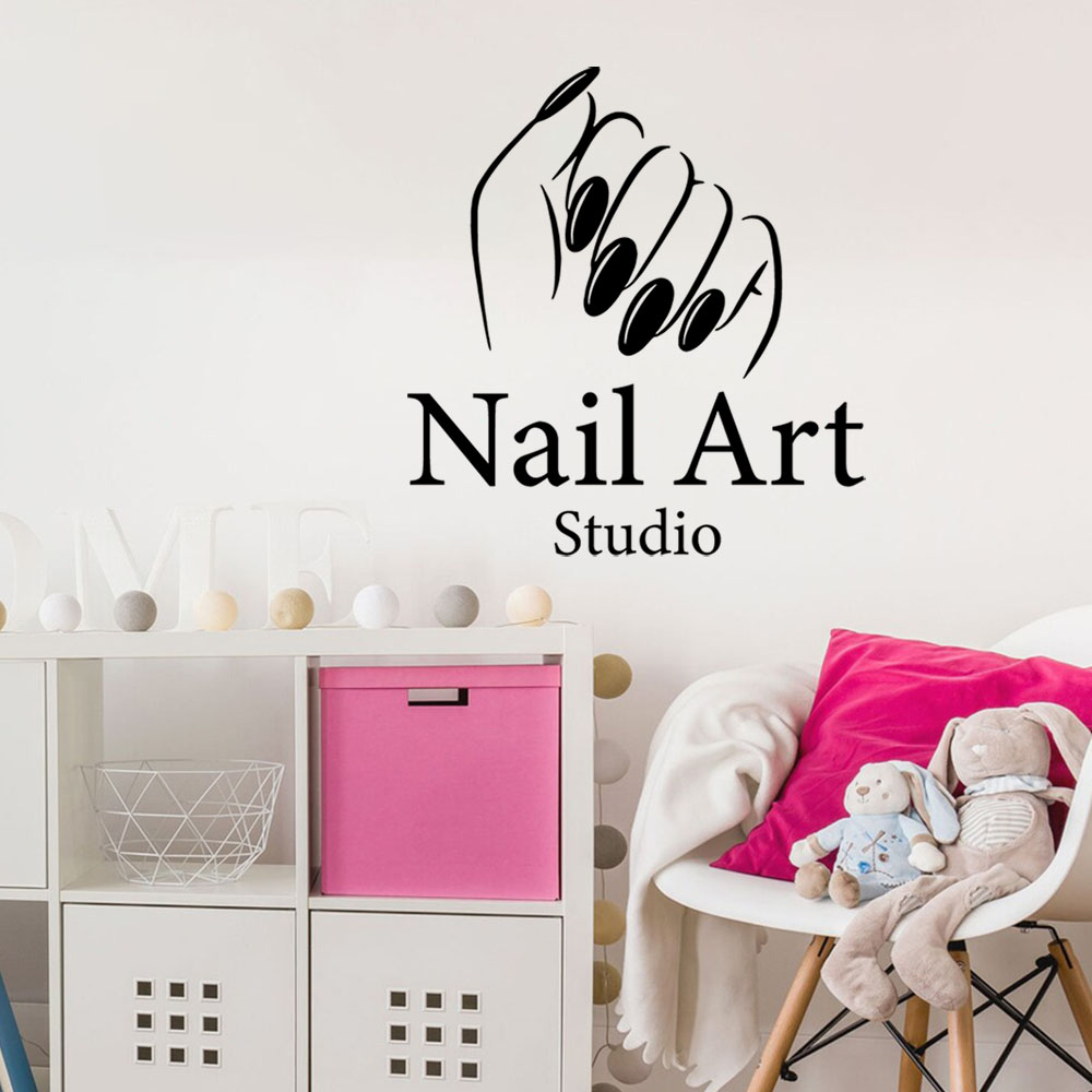Home Decor Wall Stickers - 1PC Colorful Manicure Customizable Text Vinyl