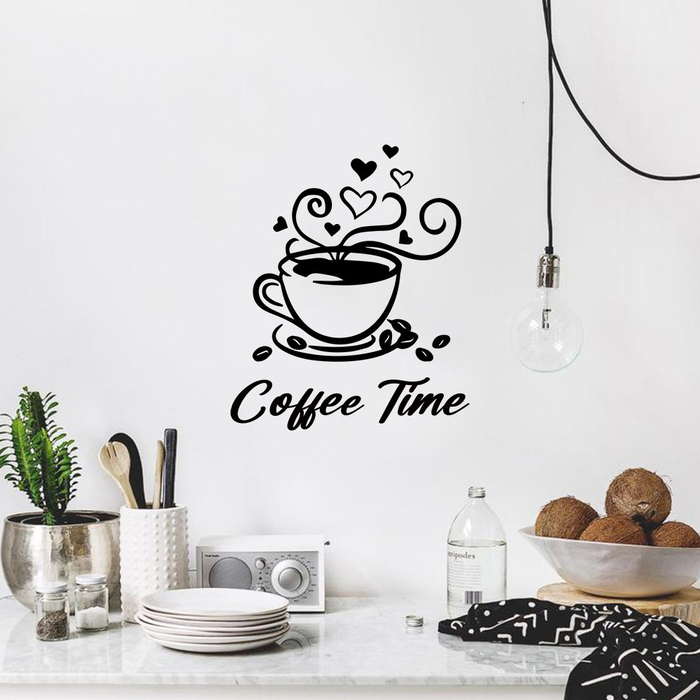 Home Decor Wall Stickers - 1PC Fashion Coffee Customizable Text Family
