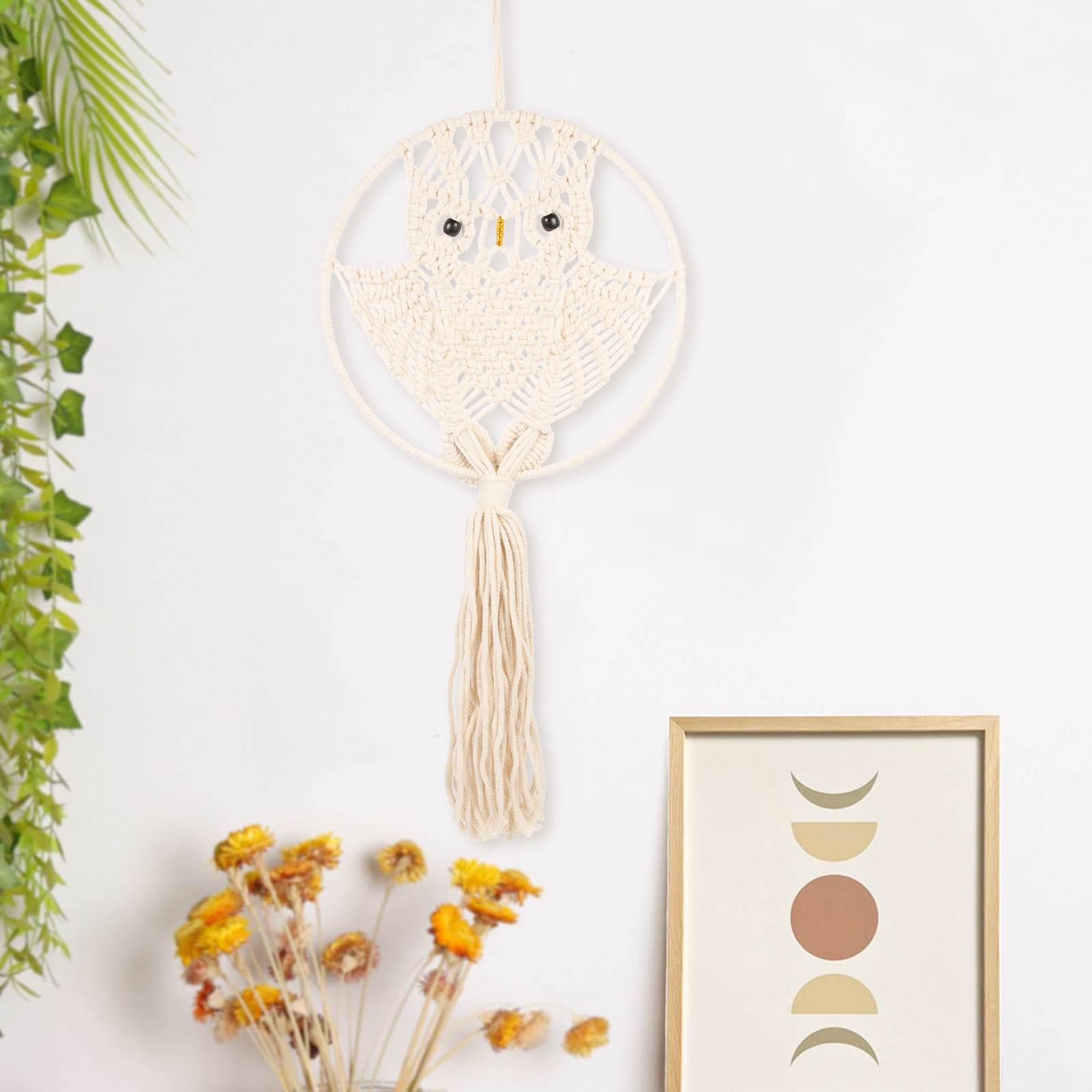 Owl Macrame H Woven Woven Tass - đánh giá và giá Macrame Wall Hanging
