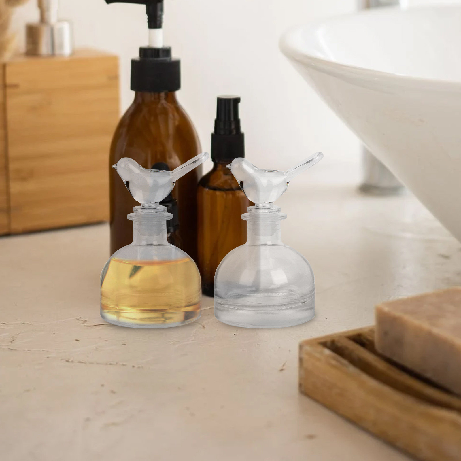 2Pcs Glass Perfume Bottles Pre - đánh giá và giá Home Decor Glass