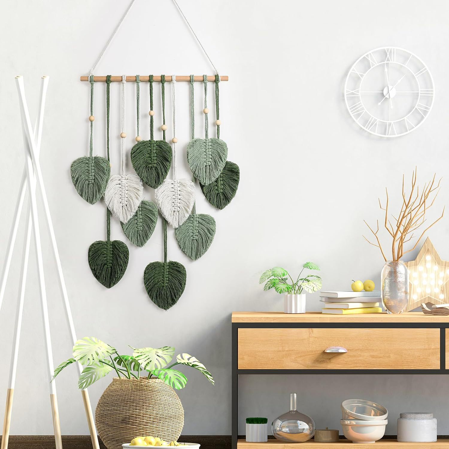 Bohemian Macramé Leaf Wall Han - đánh giá và giá Macrame Wall Hanging