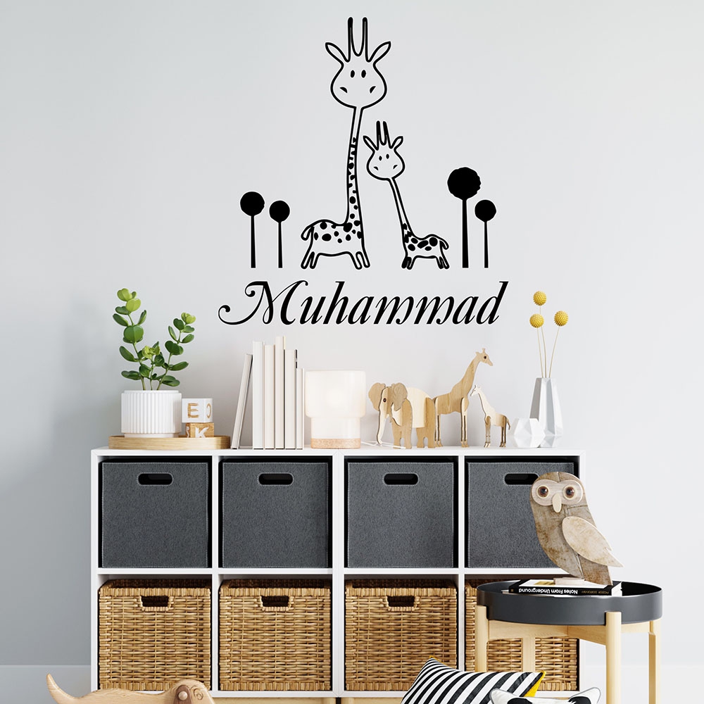 1PC Cute Giraffe Custom Name H - đánh giá và giá Home Decor Wall Stickers