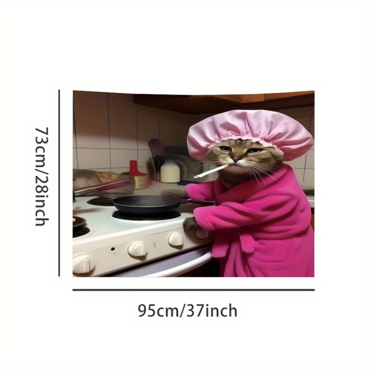 Cat Chef Pink Robe Wall Tapest - đánh giá và giá Home Decor Minimalist Style
