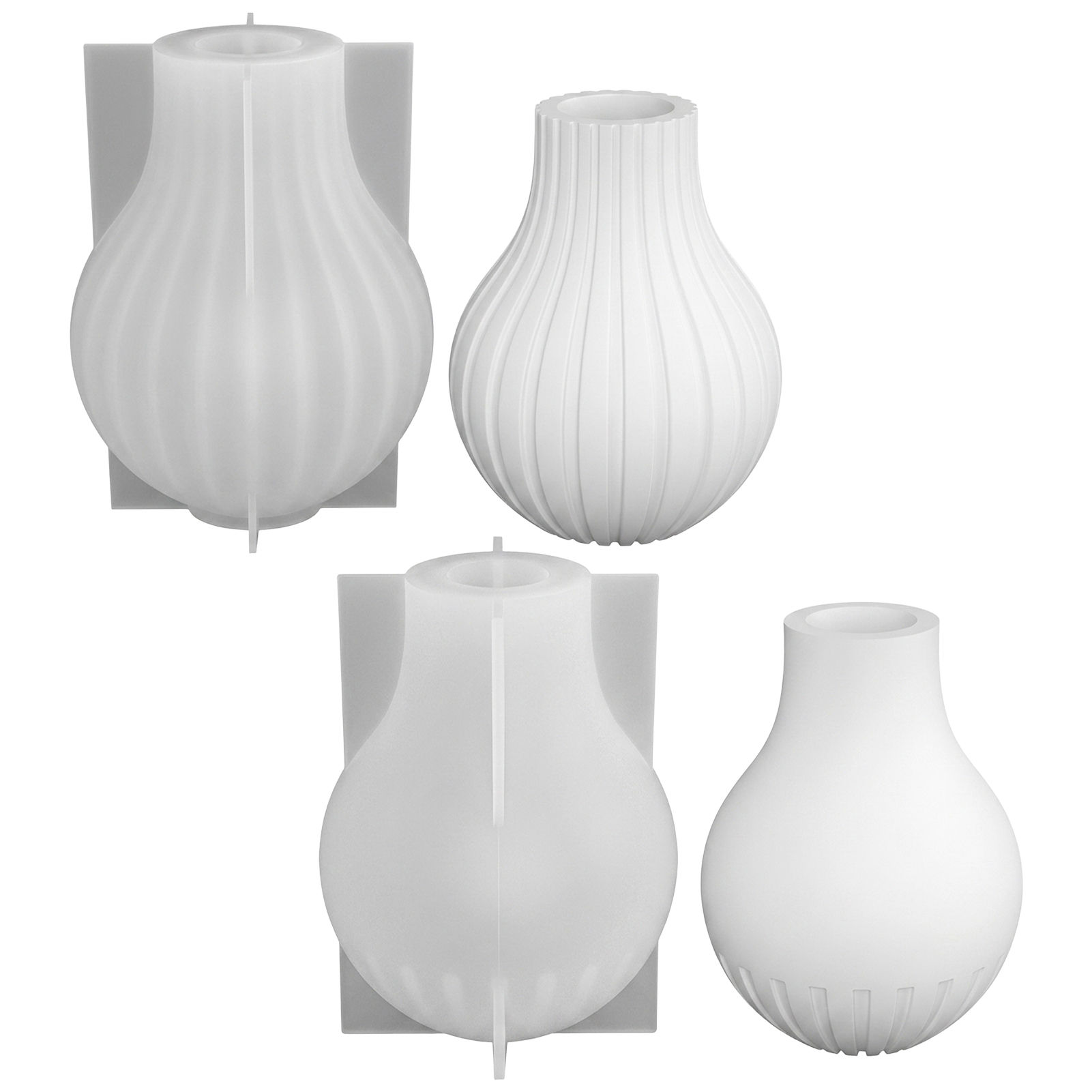 Silicone Vase Mold with Stripe - đánh giá và giá Home Decor Minimalist Style