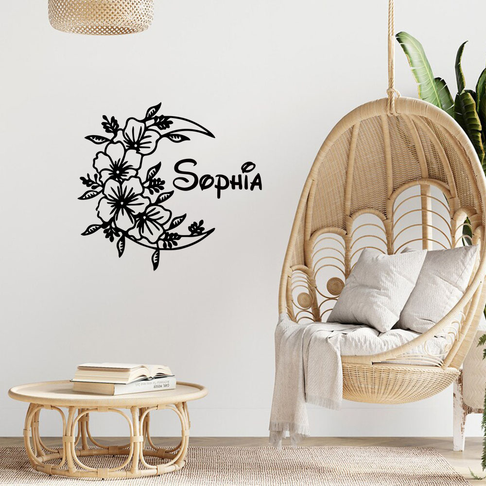 1PC Creative Moon Flower Custo - đánh giá và giá Home Decor Wall Stickers