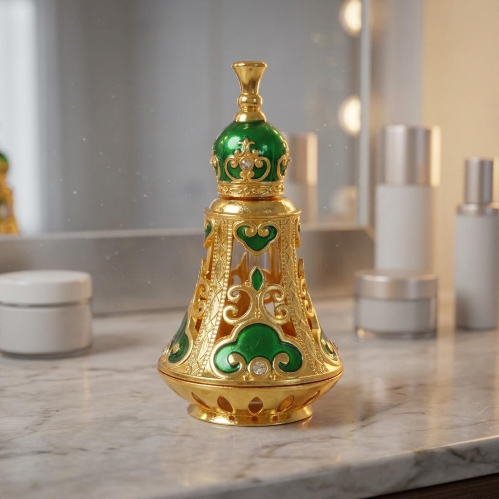 Ornate Perfume Bottle Faceted  - đánh giá và giá Home Decor Glass