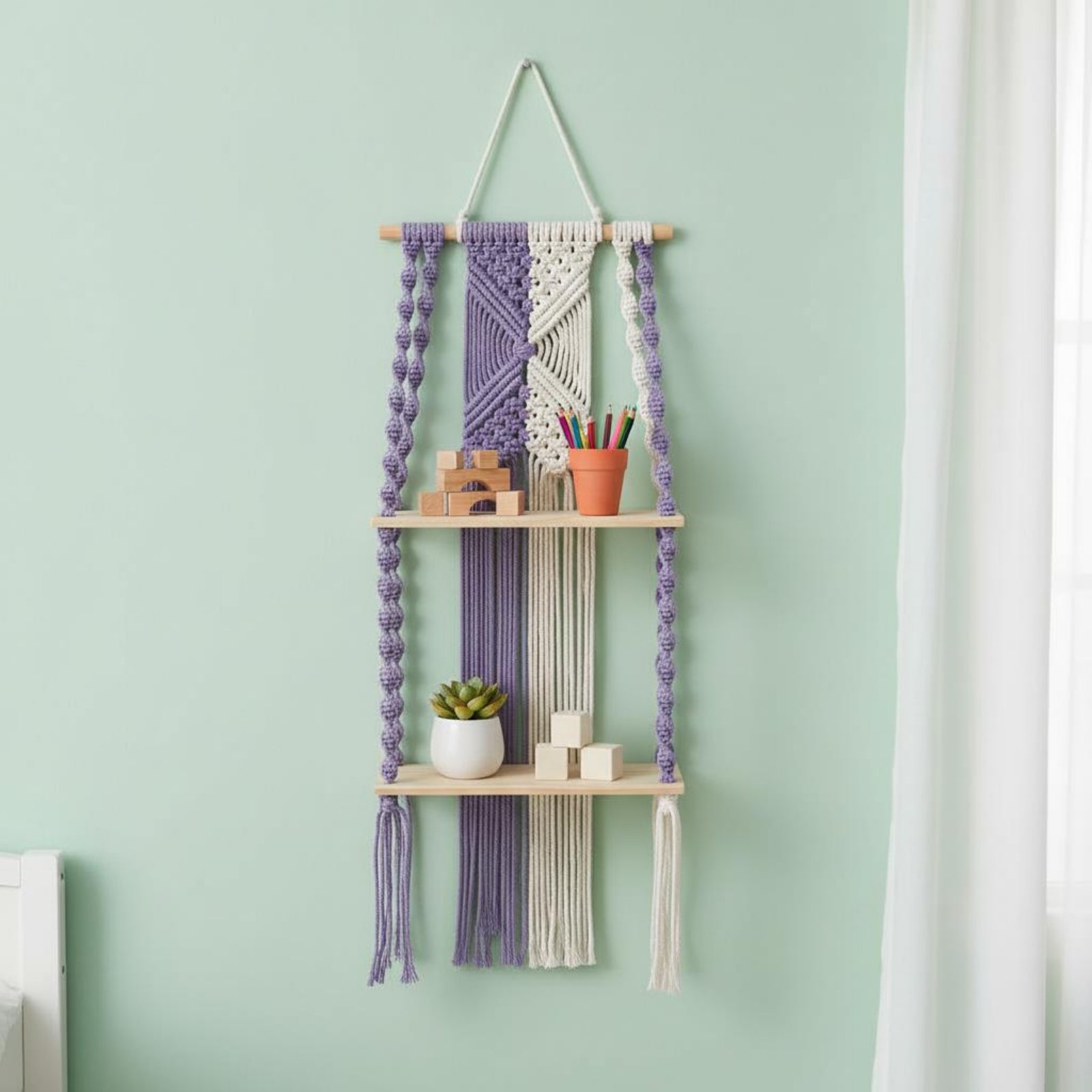Boho Wall Hanging Shelf Handma - đánh giá và giá Macrame Wall Hanging