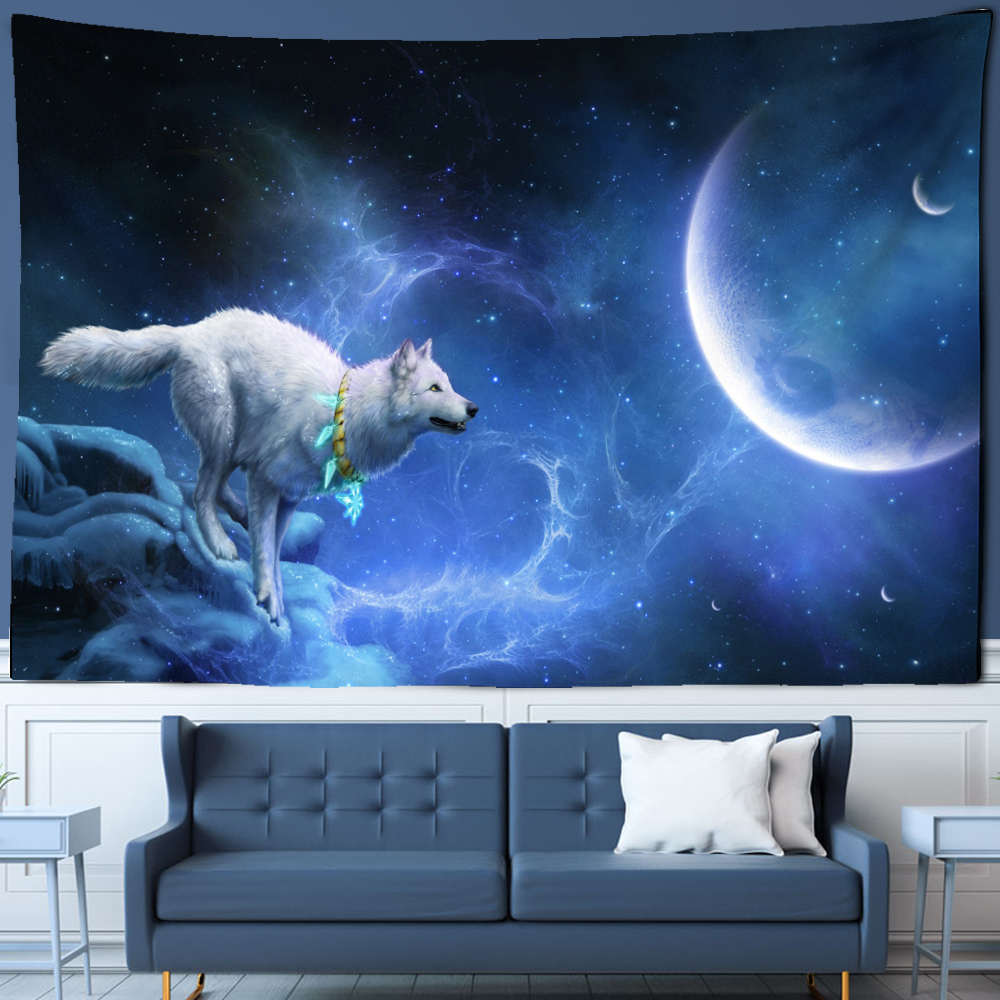 Fantasy wolf tapestry wall han - đánh giá và giá Home Decor Yoga