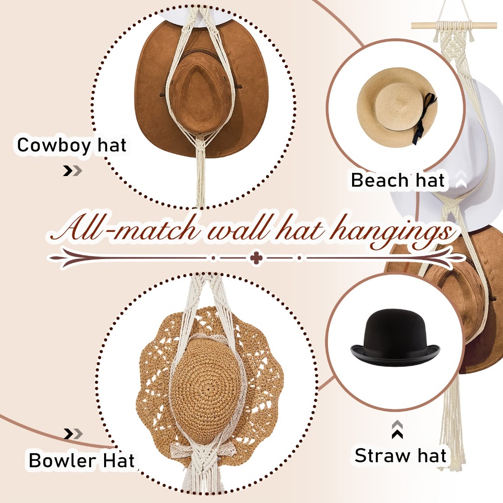 Bohemian Macrame Hat Hanger Ha - đánh giá và giá Macrame Wall Hanging