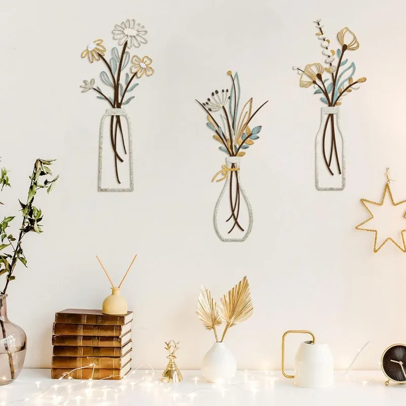 3pcs Metal Flowers Wall Decora - đánh giá và giá Home Decor Minimalist Style