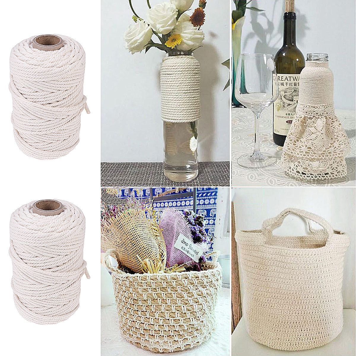 100M Natural Cotton Rope 5Mm U - đánh giá và giá Macrame Wall Hanging