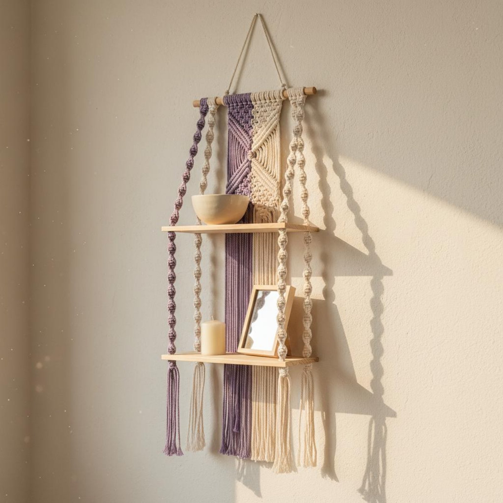 Boho Wall Hanging Shelf Handma - đánh giá và giá Macrame Wall Hanging