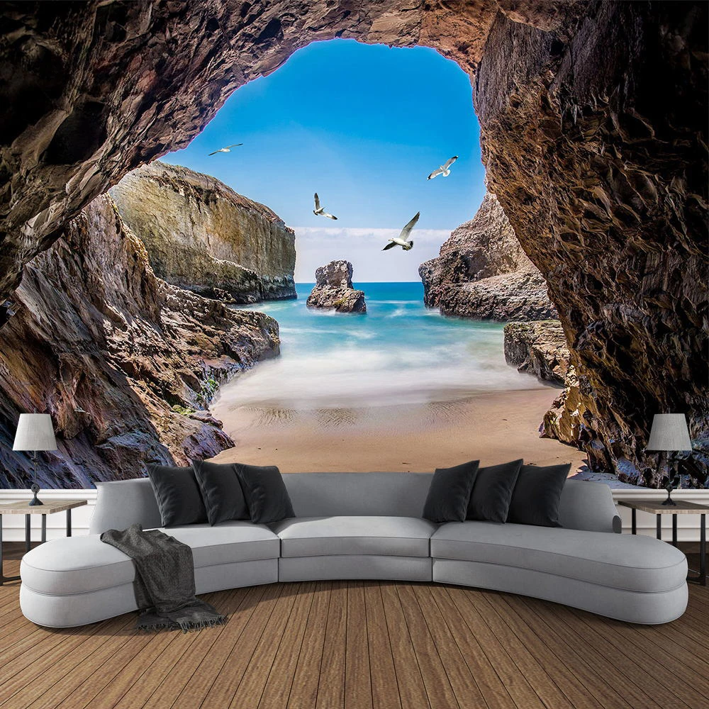 Mountain Cave Landscape Tapest - đánh giá và giá Home Decor Yoga